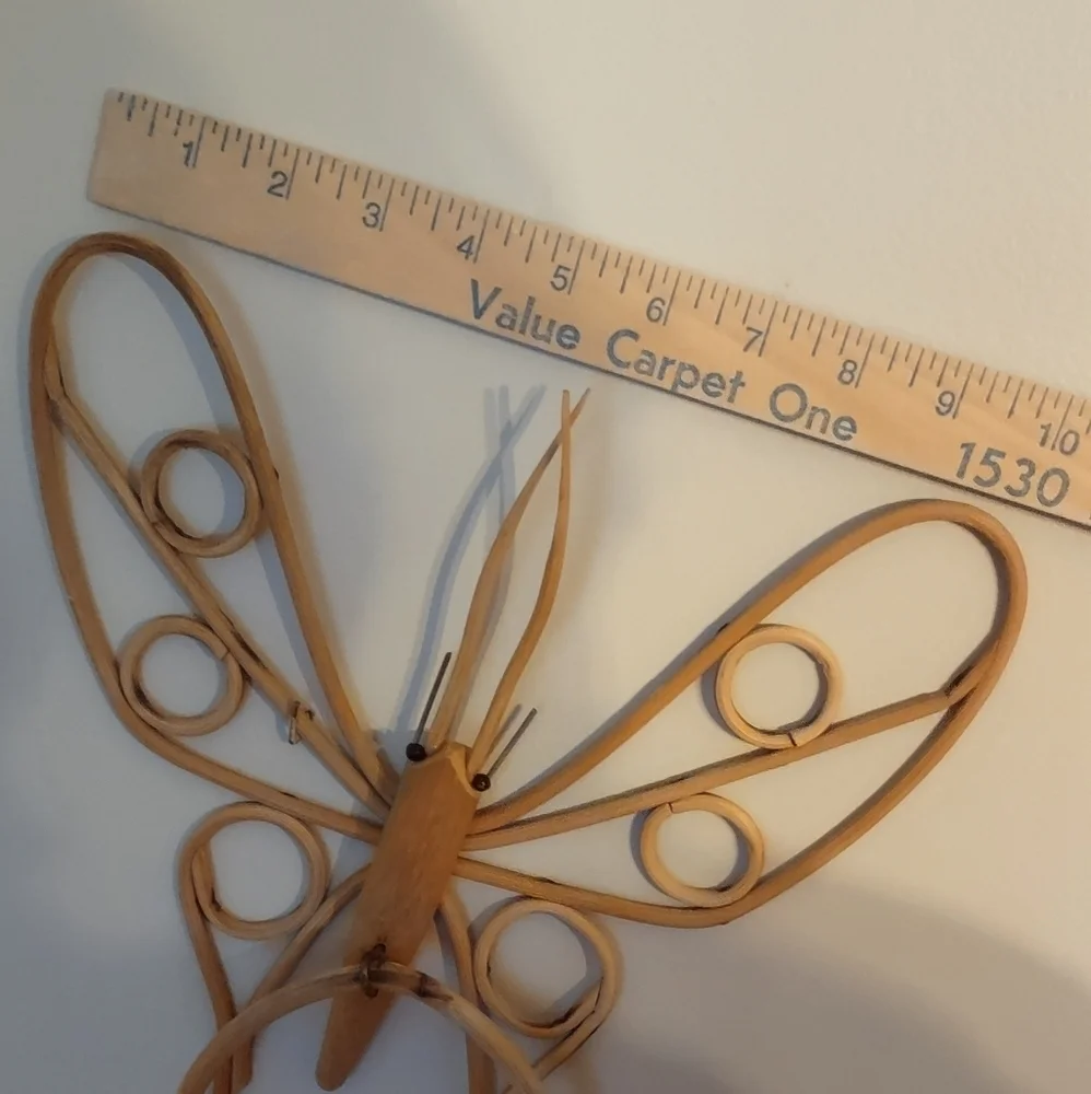 Vintage 70s Bent Bamboo Butterfly Gallery Wall Decor Hong Kong